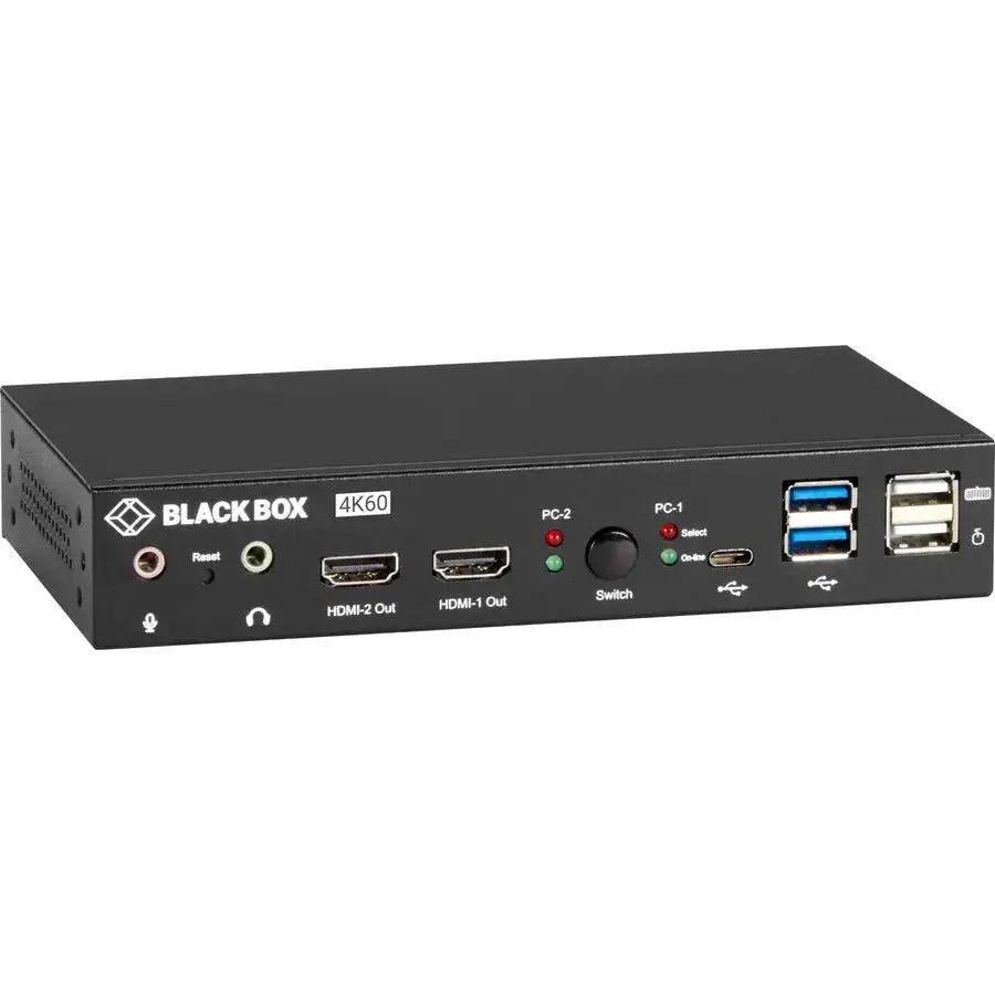 Black Box KVD200-2H KVM Switch - Dual 4K UHD Monitor Control with HDMI, DisplayPort, USB 3.2, and Hotkey Support by BLACK BOX CORPORATION