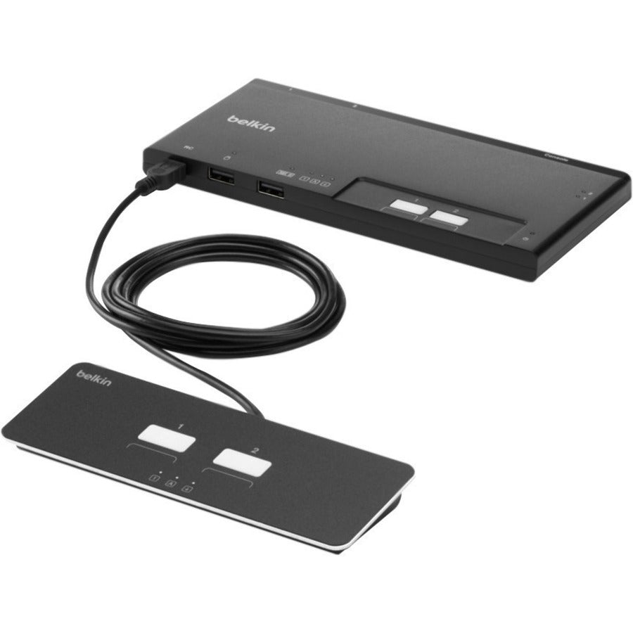 Belkin F1DN102MOD-PP-4 2-Port Single Head DisplayPort Modular Secure KVM Switch with Remote Control