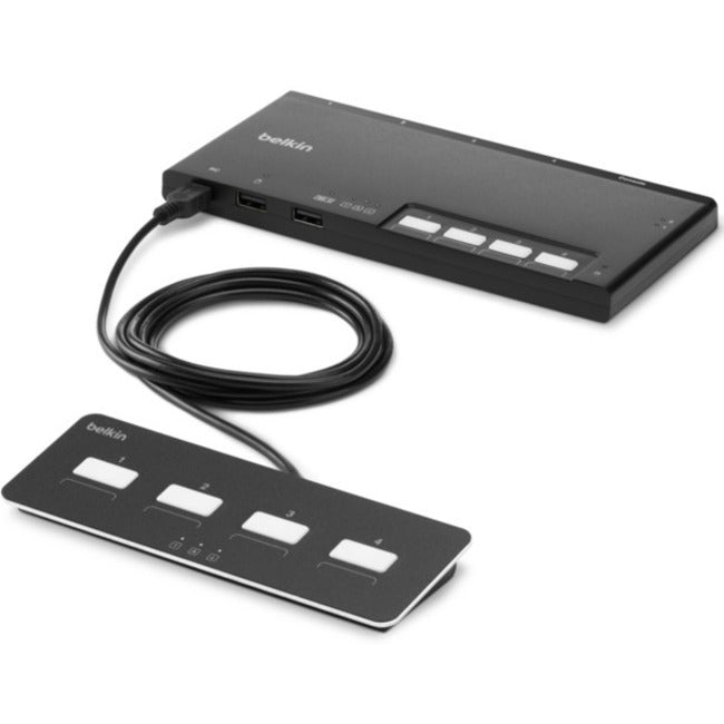 Belkin F1DN104MOD-PP-4 4-Port Single Head DisplayPort Modular Secure KVM Switch with Remote