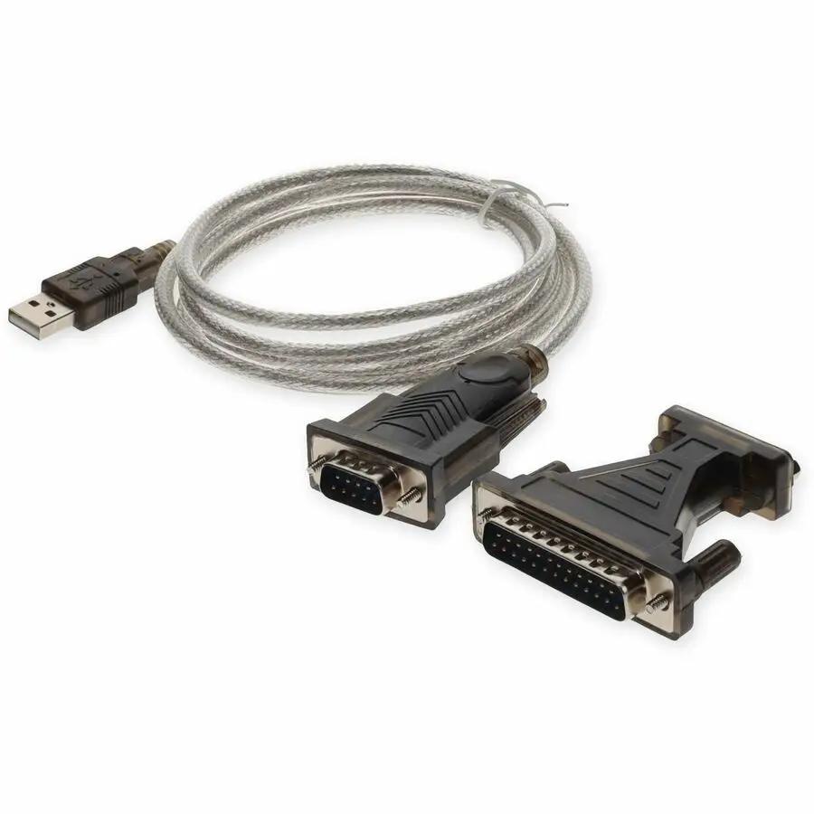 AddOn 5ft USB-A 2.0 Male to DB-25 Male Adapter Cable - Reliable Data Transfer Solution by AddOn
