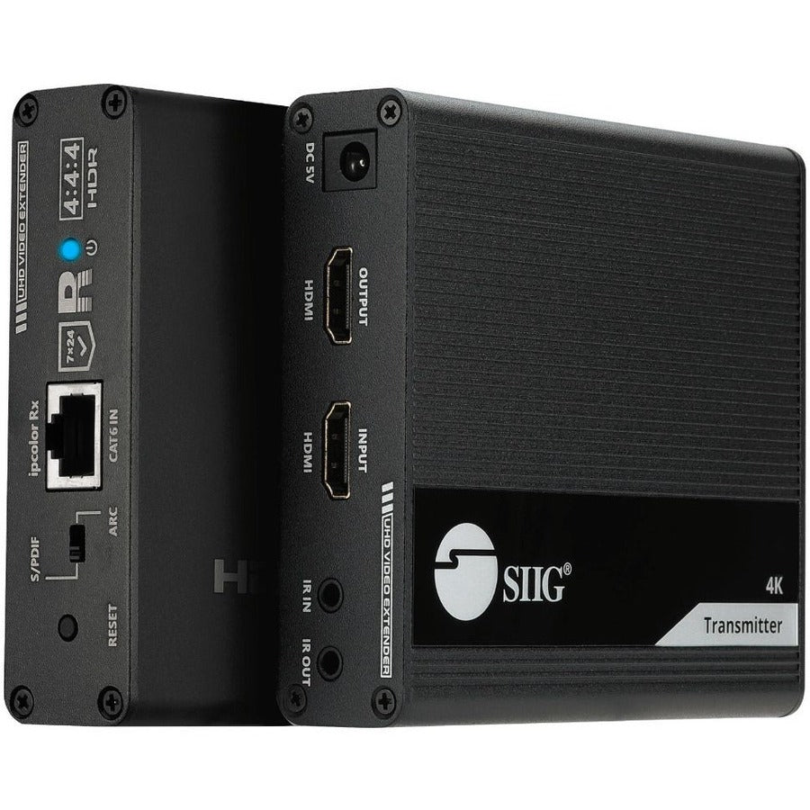 SIIG ipcolor 4K HDMI 2.0 Extender with IR, HDR and ARC - Long Range 4K HDMI Signal Transmitter