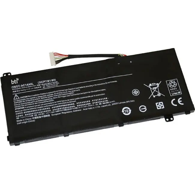 Battery Technology Inc BTI AC14A8L-BTI 11.4V 51Wh Lithium-Ion Replacement Battery for Acer Notebooks