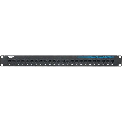 Black Box JPM808A-R2 24-Port Cat5e Feed-Through Network Patch Panel for 19-Inch Racks