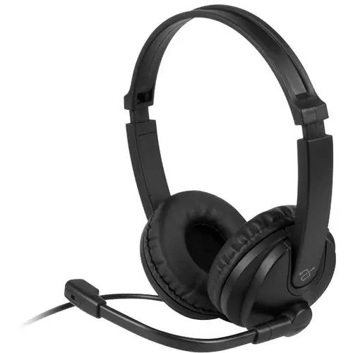 Aluratek AWHU02FB Wired USB Stereo Headset with Noise Cancelling Boom Microphone and In-Line Controls
