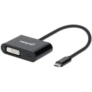 Manhattan USB-C to DVI Converter with Power Delivery Port (Part 153423)