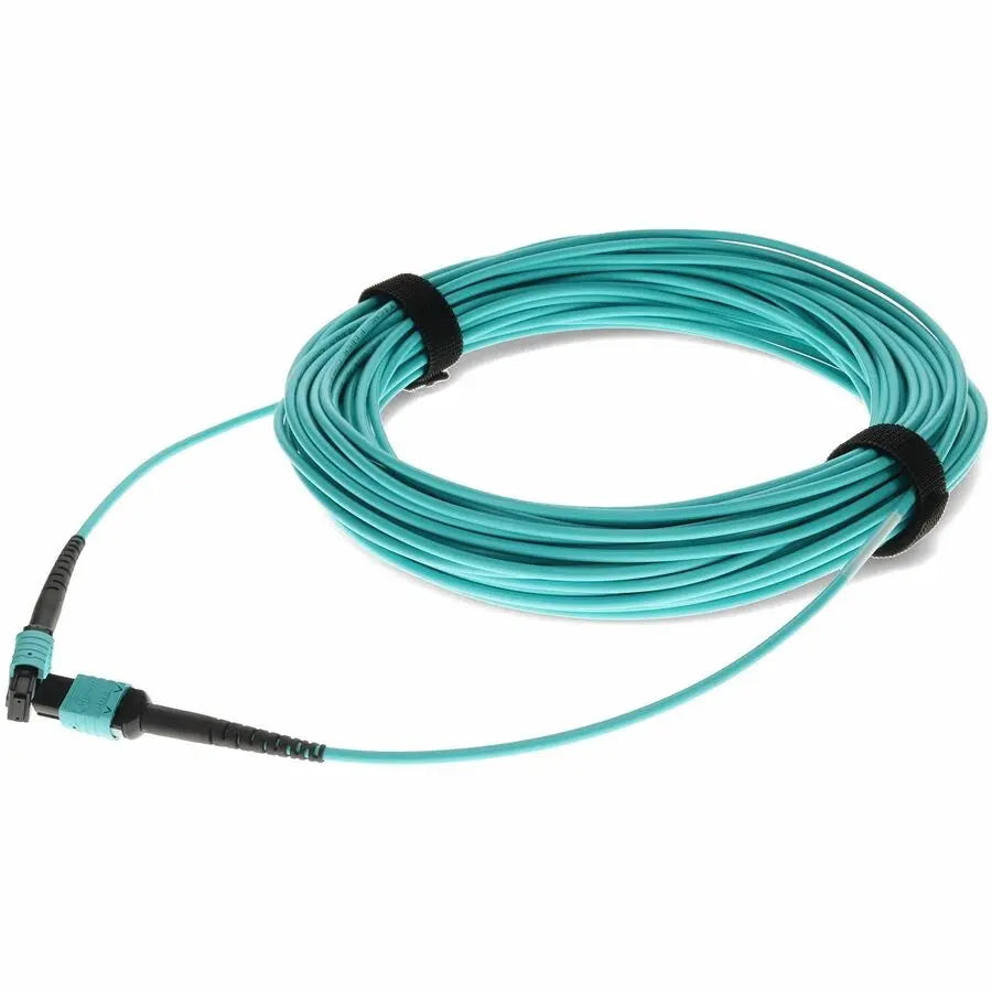 AddOn 11m MPO Female to MPO Female Aqua OM4 Plenum Fiber Optic Patch Cable