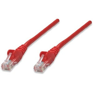 IC INTRACOM Manhattan Cat6 U/UTP Patch Network Cable - 1 Meter, Red, Snagless, Gold Plated RJ45 Connectors