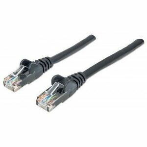 IC Intracom Cat6 Ethernet Patch Cable - 2 Meters, Black, Gold Plated Contacts, Snagless Booted Design