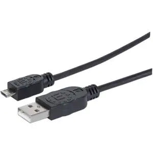 Manhattan Hi-Speed USB 2.0 A Male to Micro-B Male Device Cable, 6 ft, Black