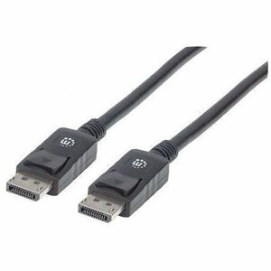 IC INTRACOM Manhattan DisplayPort 1.2 Cable 4K@60Hz, 2 Meters, Male to Male with Latches, Fully Shielded