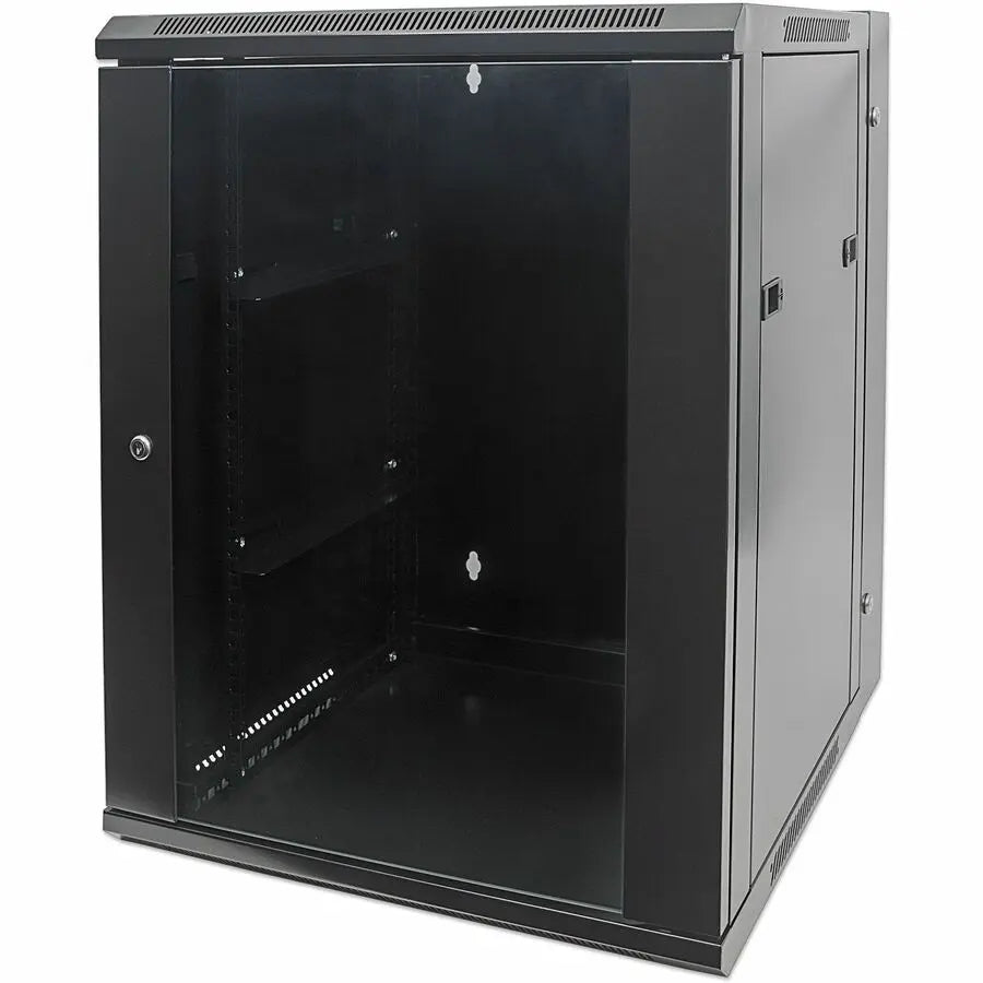 Intellinet Network Solutions 19-Inch Double Section Wall Mount Cabinet, 9U, 16.73 Inch Depth, Black