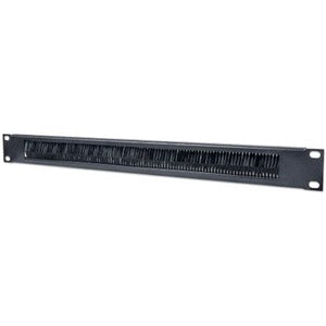 IC INTRACOM 19" Cable Entry Panel, 1U with Brush Insert, Black