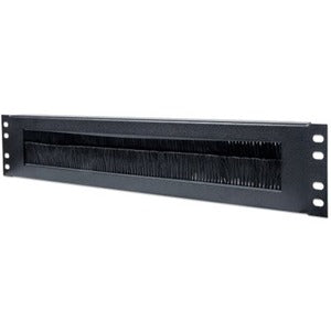 IC INTRACOM 19" Cable Entry Panel 2U with Brush Insert – Steel, Jet Black