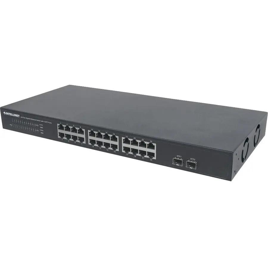 IC INTRACOM 24-Port Gigabit Ethernet Switch with 2 SFP Ports – Rackmount 561044 by IC INTRACOM