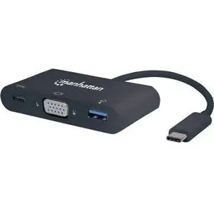 Manhattan IC INTRACOM SuperSpeed USB-C to VGA Docking Converter with USB 3.0 Ports