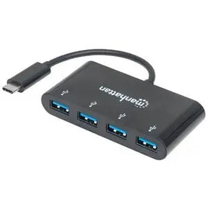 IC Intracom Manhattan 162746 SuperSpeed USB 3.1 Gen 1 Type-C Hub with 4 USB-A Ports