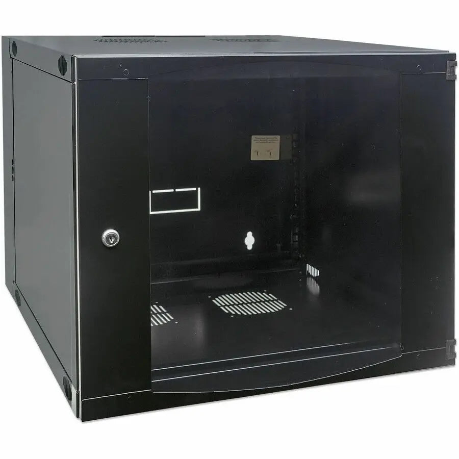 IC INTRACOM 19" Double Section Wall Mount Network Cabinet - 9U, 600mm Depth, Black Gray