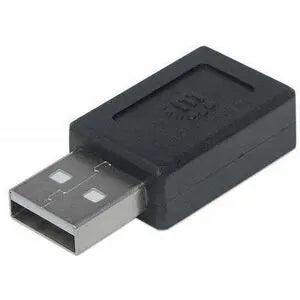 IC Intracom Manhattan USB 2.0 Type-C to Type-A Adapter - Black, 1 Inch