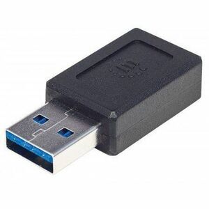 Manhattan IC INTRACOM SuperSpeed+ USB-C to USB-A Adapter (Part #354714) - 10 Gbps Data Transfer, Black