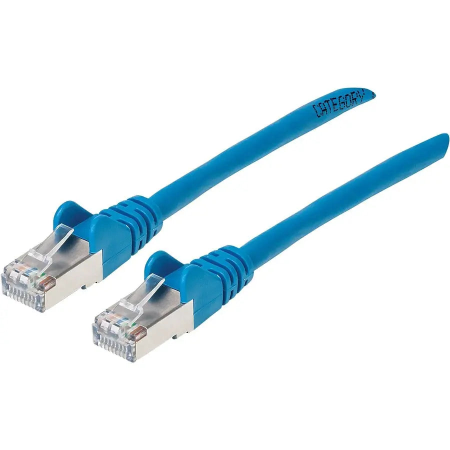 Manhattan IC INTRACOM Cat6a S/FTP Patch Cable, 10 ft., Blue – High-Speed Ethernet Network Connection
