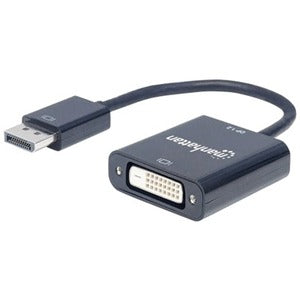 IC INTRACOM DisplayPort 1.2a to DVI-D Adapter Cable (Model 152228) – 23 Inches, Black, Active, Supports 1080p at 60Hz