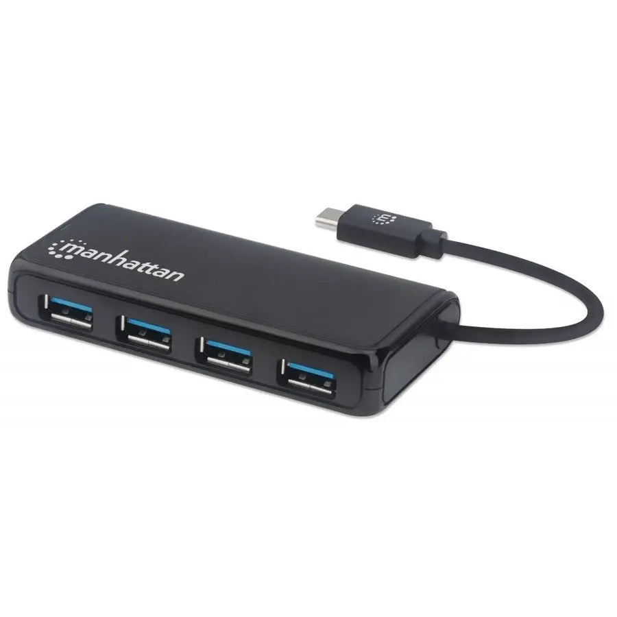 IC INTRACOM 4-Port USB 3.2 Gen 1 Hub with USB-C Connector - Black