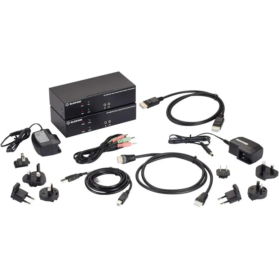 Black Box KVXLCHDP-200 KVM Extender with Dual HDMI/DisplayPort Support and 100m Range