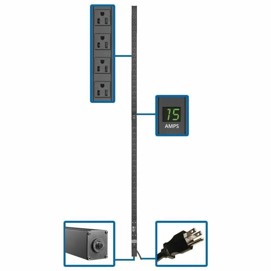 Eaton Tripp Lite Series PDUMV15-72 36-Outlets Metered PDU for Rack or Under-Counter Installation