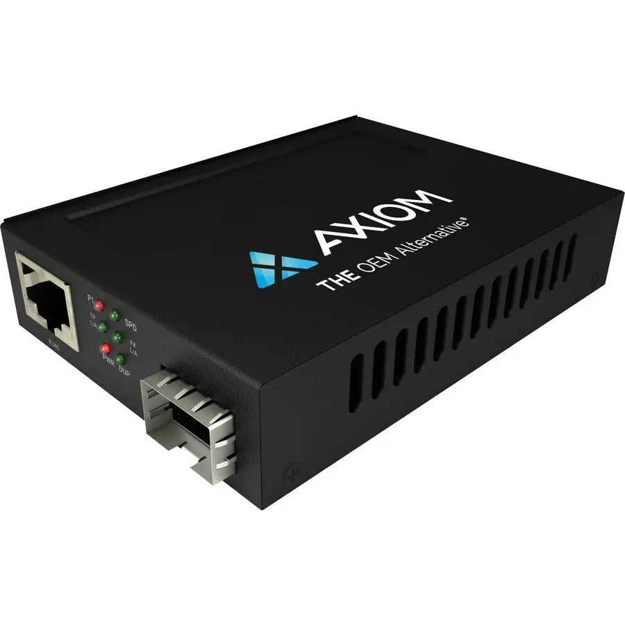 Axiom Memory Solutions MCP32-F1-SFP-AX 1Gbps PoE RJ45 to SFP Fiber Media Converter with Open SFP Port