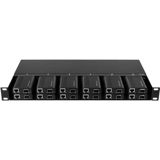 Axiom MCR0-CH-1U12-AX Mini-Media Converter Rack Mount Chassis - 1U, 12 Slots, Dual 220V AC Power