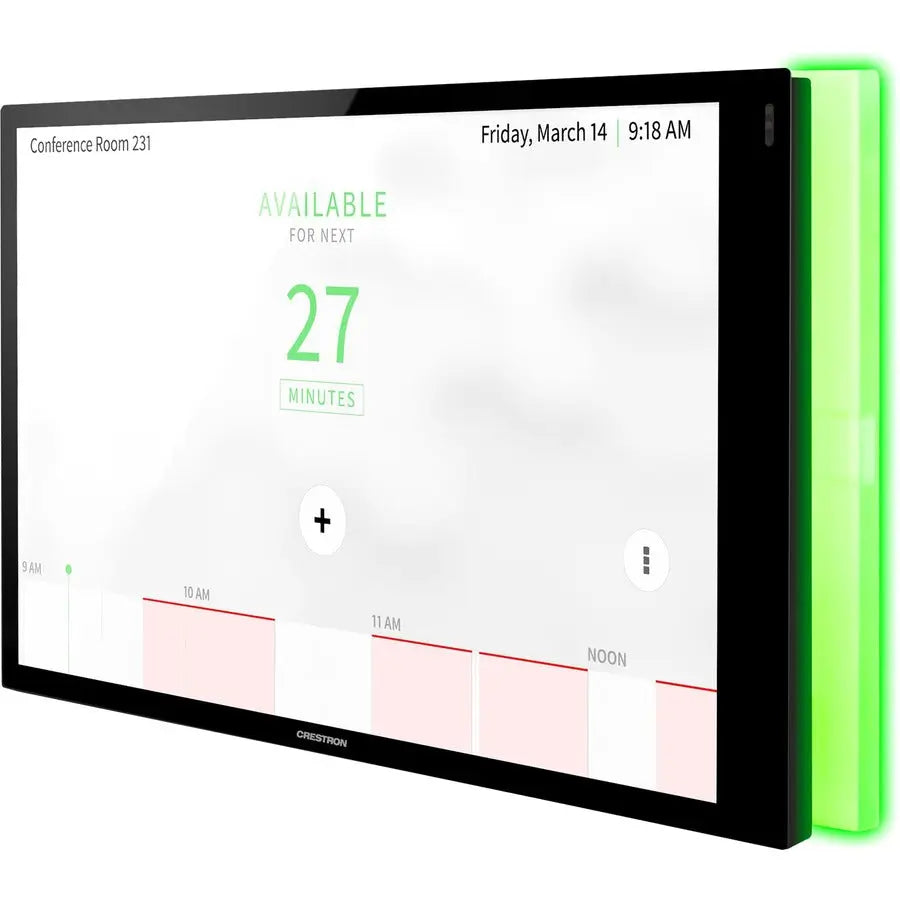 Crestron TSS-1070-B-S-LB 10.1-inch Room Scheduling Touch Screen with Light Bar for Enterprise Environments