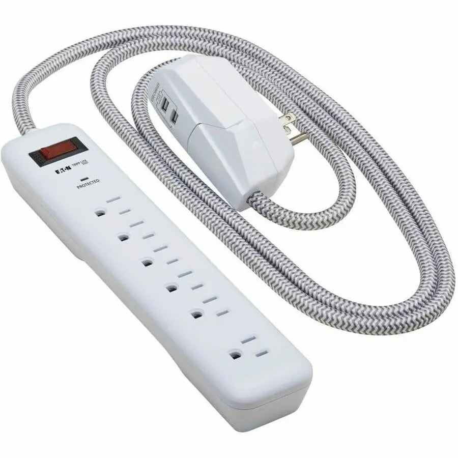 Eaton Corporation Tripp Lite TLP616USB 7-Outlet Surge Protector with USB Charging and Detachable Plug by Eaton Corporation