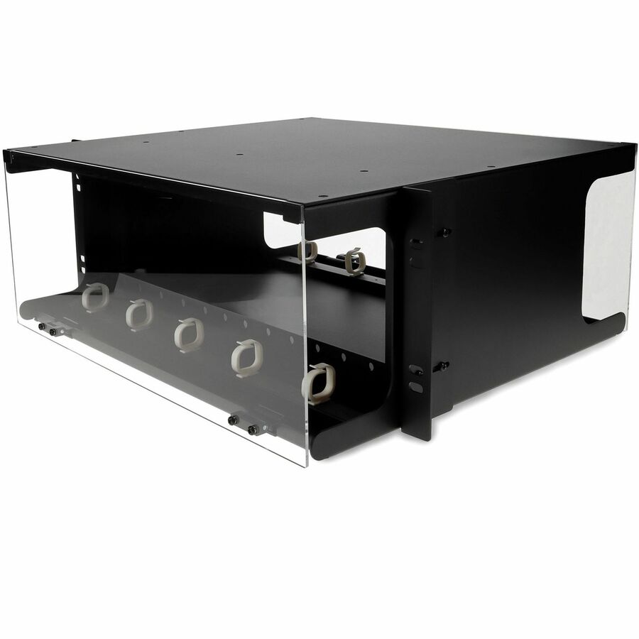 AddOn 19-inch Patch Panel 4U Chassis with 12 Open LGX Cassette Bays for Fiber Optic Management