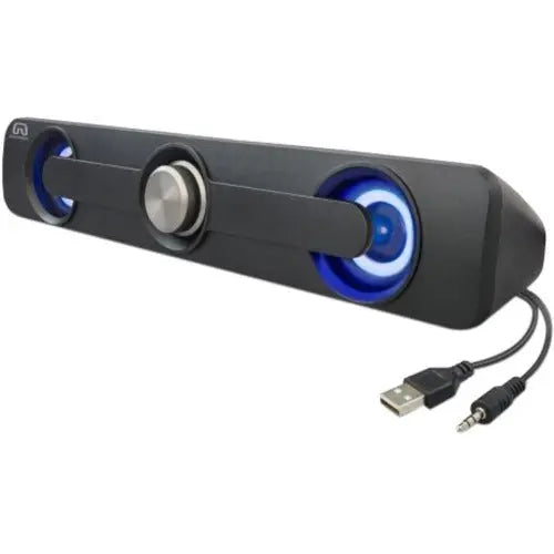 GamesterGear SY-SPK20234 2.0 USB Powered Desktop Sound Bar - Compact Stereo Speakers for PC, Notebook, Smartphone, Tablet, and Projector