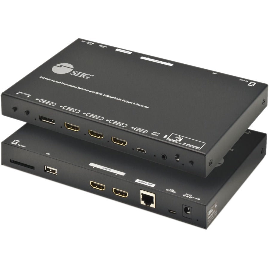 SIIG 5x3 Multi-Format 4K 60Hz Presentation Switcher & Recorder - CE-H26S11-S1