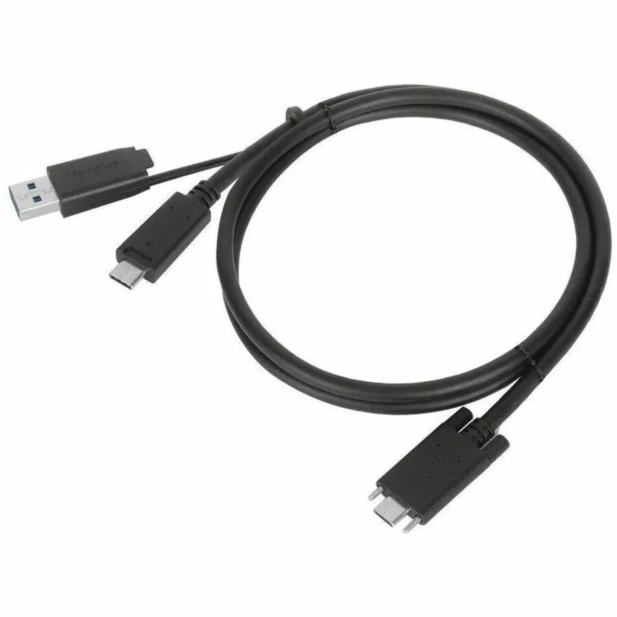 Targus 1M USB-C Male to USB-C Male Cable with USB-A Tether - High-Speed Data Transfer