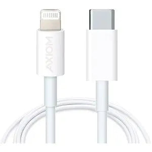 Axiom Lightning to USB-C M/M Adapter Cable - White, 6ft for Apple Devices