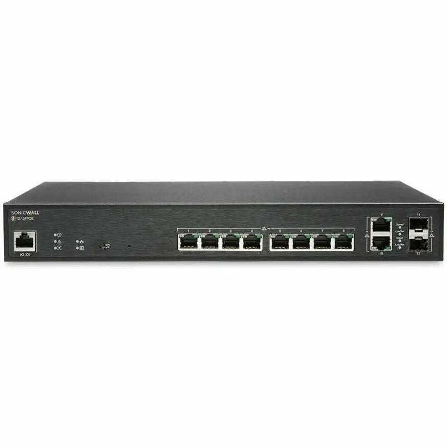 SonicWall SWS12-10FPOE Ethernet Switch with PoE and Network Management