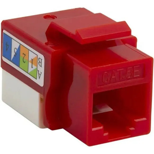 4XEM 10 Pack Cat5e RJ45 Keystone Jack UTP 110-Type - Red