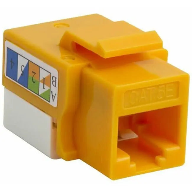 4XEM 10 Pack Cat5e RJ45 Keystone Jack UTP 110-Type (Yellow) for Reliable Network Connections