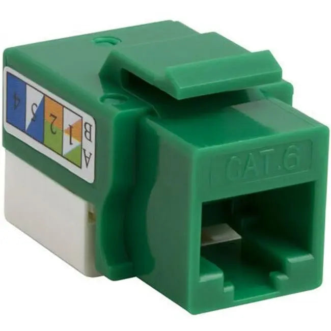 4XEM 10 Pack Cat6 RJ45 Keystone Jack UTP 110-Type - Green Network Connectors