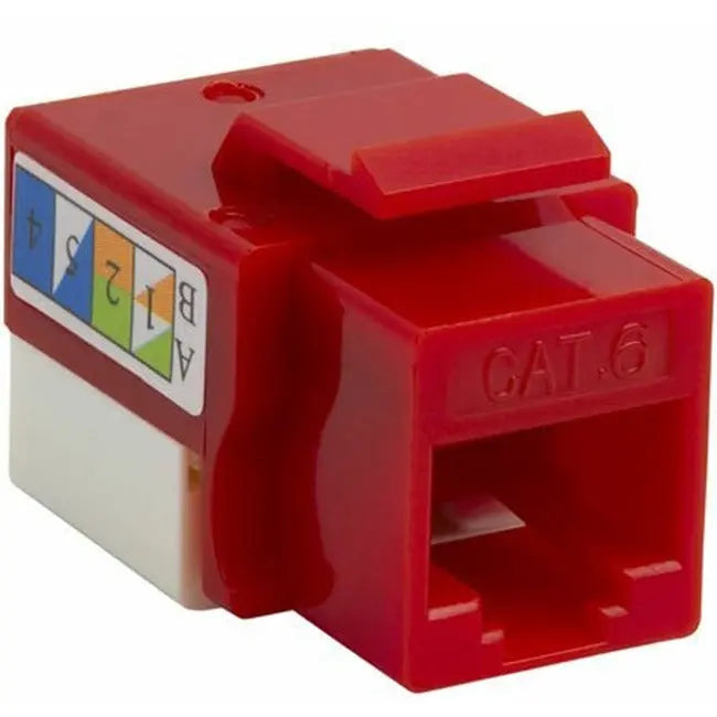 4XEM 10 Pack Cat6 RJ45 Keystone Jack UTP 110-Type – Reliable Ethernet Network Connectors in Red