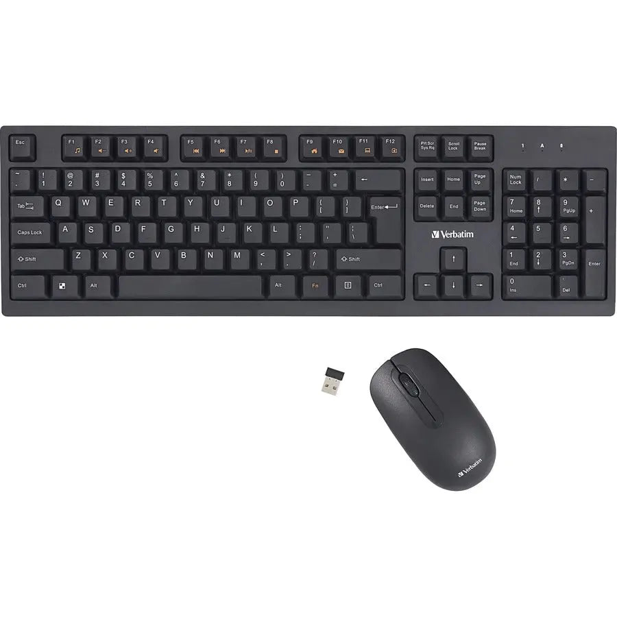 Verbatim America LLC Wireless Keyboard and Mouse Combo with 2.4GHz Connectivity and Ambidextrous Mouse