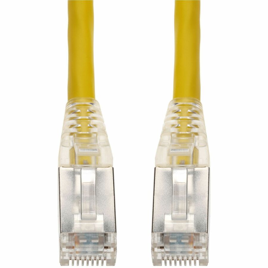 AddOn 1ft Yellow Cat6 Shielded Ethernet Cable with Snagless Boot - Indoor RJ-45 Male to Male Patch Cord