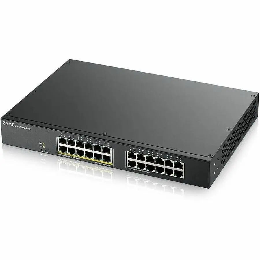 ZYXEL GS1900-24EP 24-Port Gigabit Smart Managed PoE Switch with 12 PoE+ Ports and Silent Operation