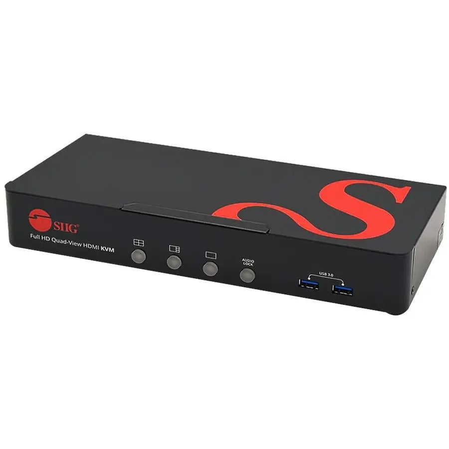 SIIG Full HD Quad-View HDMI KVM Switch MultiView Processor CE-KV0A11-S1
