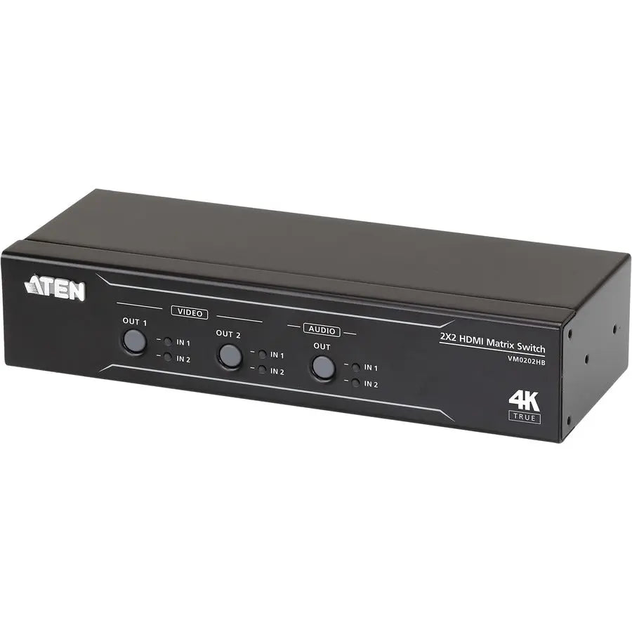 ATEN 2 x 2 True 4K HDMI Matrix Switch with Audio De-Embedder - Model VM0202HB