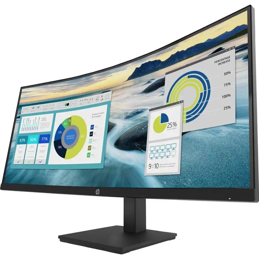 HP P34HC G4 34-inch WQHD Curved Monitor with USB-C, VESA, and Adjustable Ergonomics by HP Inc.