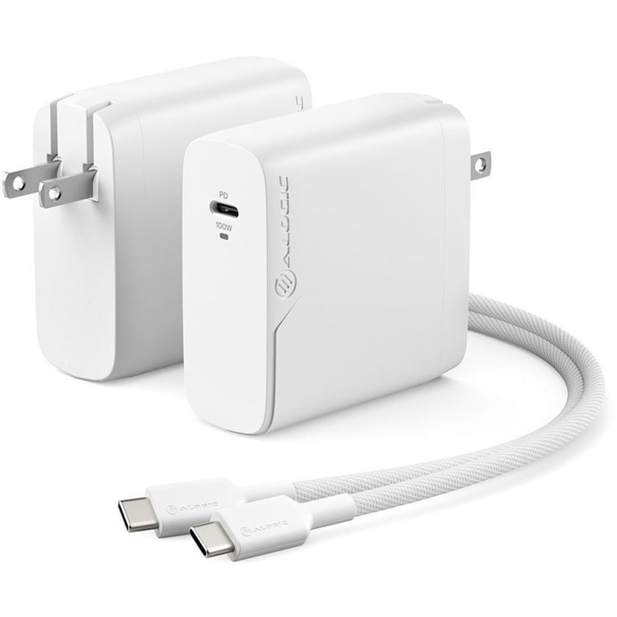 Alogic 1X100 Rapid Power 100W GaN USB-C Charger - Compact, Fast Charging for Laptops, Tablets, and Phones