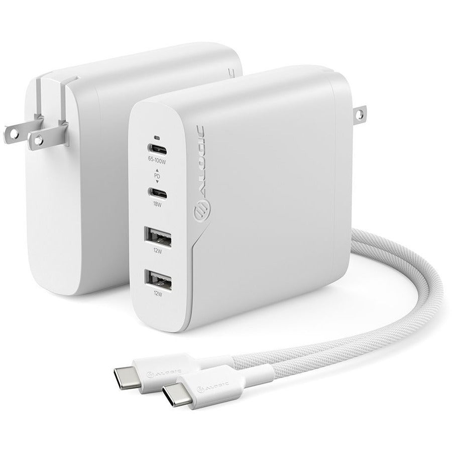 Alogic 4X100 Rapid Power 100W GaN Charger – USB-C Power Delivery for Laptops, Tablets, and Phones